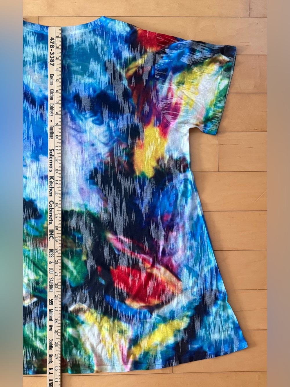 Nally & Millie  Multicolor Abstract Print Scoop Neck Short Sleeve Top - 2X - Picture 7 of 8